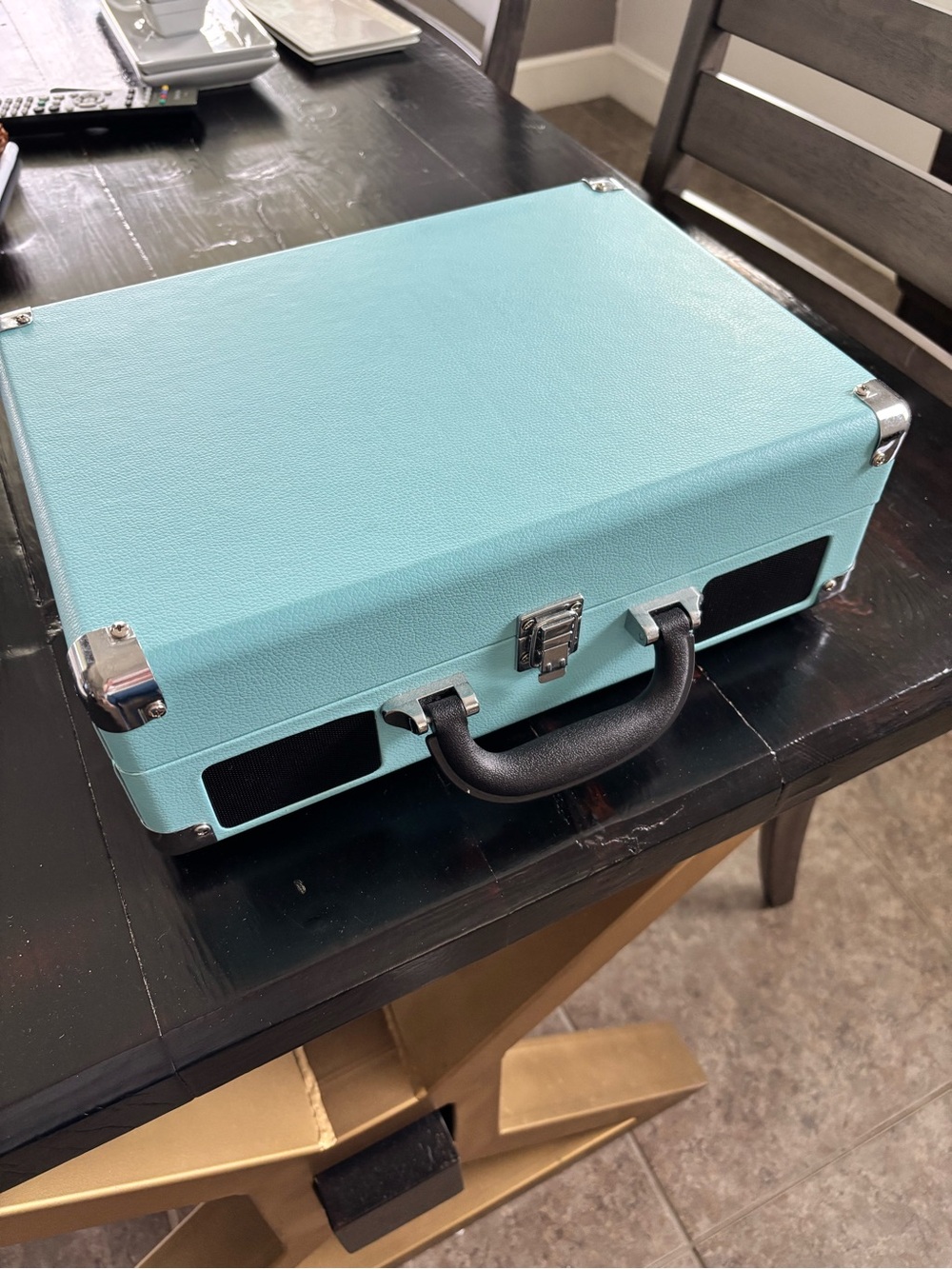 Portable Turntable Carry Case - Aqua